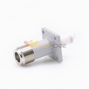 Coax Connector N Type 4 Hole Flange Female Straight Solder for Cable