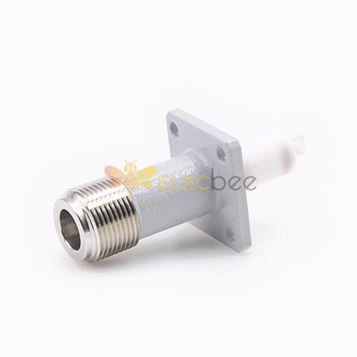 Coax Connector N Type 4 Hole Flange Female Straight Solder for Cable