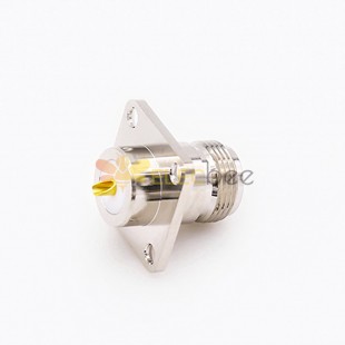 Connector N Female 4 Hole Flange Straight Solder Cup for Cable