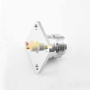 連接器N焊接母頭直焊板4孔法蘭焊接PCB安裝