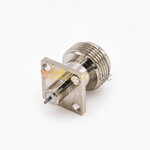 连接器 N 型插孔焊接板 4 孔法兰直焊用于 PCB 安装