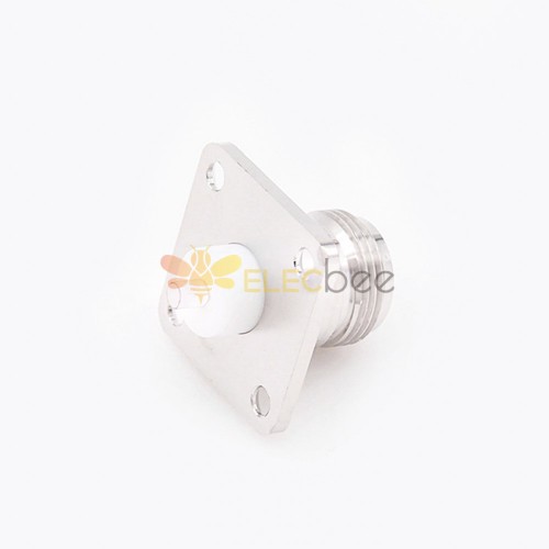 Connector Panel Mount N Type Welding Plate 4 Hole Flange Straight Female Solder for PCB Mount