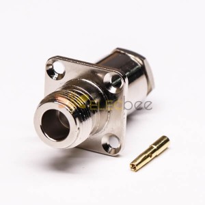 Female Coaxial Connector 4 Hole Flange 180 Degree Female Connector