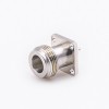 Female Connector Type N Welding Plate 4 Hole Flange Straight Solder for PCB Mount