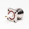 Flange Mount Type N Female Connector 180 Degree Through Hole for PCB Mount