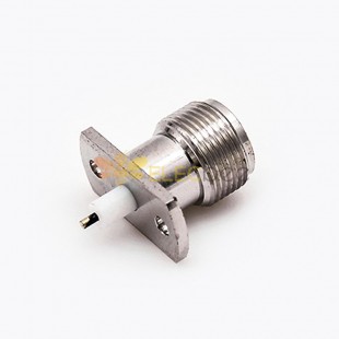 插孔 N 型連接器焊接板 2 孔法蘭直焊，用於 PCB 安裝