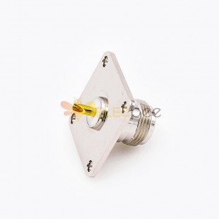 N 機箱安裝連接器母頭直式 4 孔法蘭焊杯，用於電纜