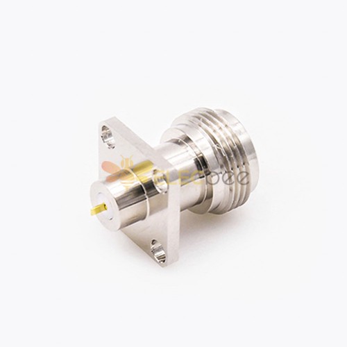 N 同軸連接器母直焊板 4 孔法蘭焊接用於 PCB 安裝