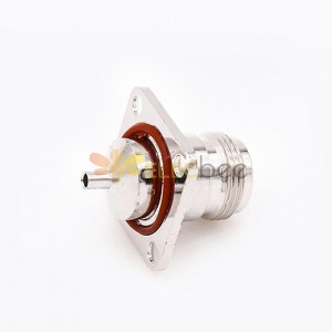 N connector Flange Mount Waterproof Female Straight 4 Hole Flange Solder for Semi-rigid 086 Cable