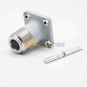 N Feminino 4 Hole Flange Painel Mount Coaxial RF Lightning Arrester Straight Connector