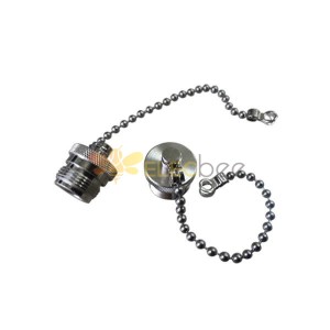 N Female Straight Dust Cap With Chain