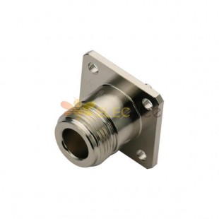 N Type Coaxial Connectors Female Panel Mount with 4 Holes Flange