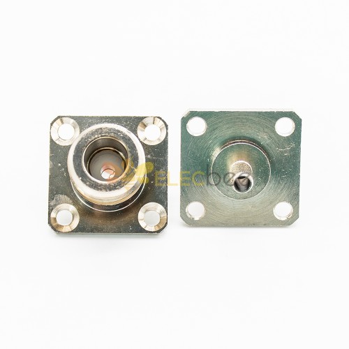 N Type Connector for RG142/RG400 Straight Jack with 4 Holes Flange RG400