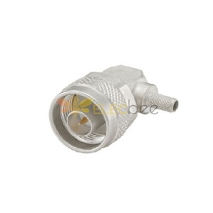 N Type Connector Plug 50Ω Right Angle Cable Mount Crimp Solder Termination 11GHz for Flexible