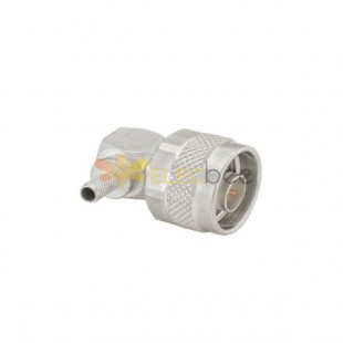 20pcs N Type Connector Plug 50Ω Right Angle Cable Mount Crimp Solder Termination 11GHz for Flexible