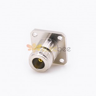 N Type Connector RF 4 Hole Flange Female Straight Solder for Cable