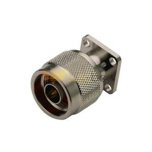 N Type Male Panel Mount Connector Straight with 4 Holes Flange