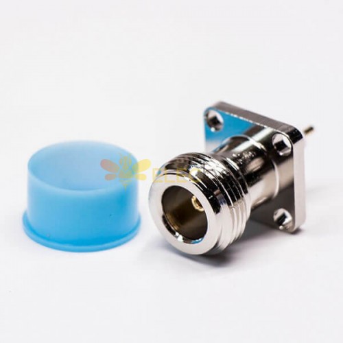 Type N Female Flange Mount Connector Waterproof Receptacle for Panel with extended PTFE