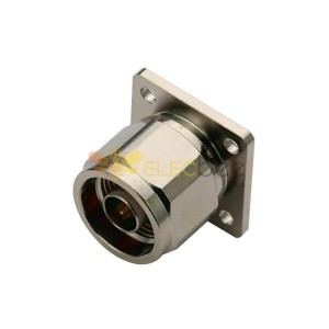 Type N Male Connector Flange Mount Coaxial with Flange 4 Holes