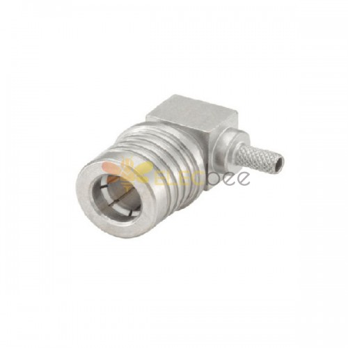 QMA Connector Plug Right Angle 50 \' Cable Mount Crimp Solder Termination pour RG174 A/U
