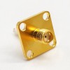 20 قطعة موصلات SMA جاك شفة 4 ثقوب مطلية بالذهب لتركيب اللوحة مع PTFE الممتد (مخصص)