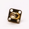 SMA Connector Female 180 Degree 4 Hole Flange for Panel Mount with Extend PTFE