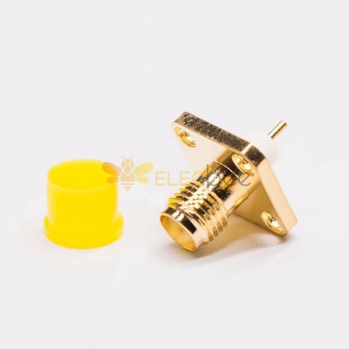 20pcs 4 Hole Flange SMA Connector Jack for Panel Mount with Extended PTFE