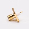 4 Hole Flange SMA Connector Jack for Panel Mount with Extended PTFE