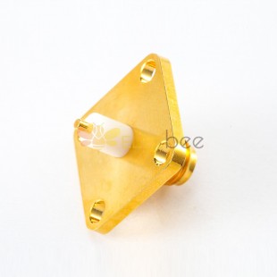 4 Holes Flange SMA Connector Female 180 Degree PCB Mount Welding Plate