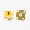 4 Holes Flange SMA Female 180 Degree Connector PCB Mount Welding Plate