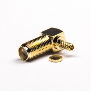 20pcs 90 Degree Female Connector SMA Right Angled Crimp Type Gold Plating
