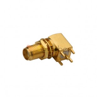 20 piezas 90 grados PCB SMA conector mamparo montaje frontal Jack con chapado en oro
