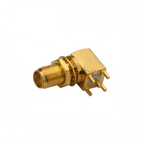 20 peças conector SMA de PCB de 90 graus antepara montagem frontal com banho de ouro
