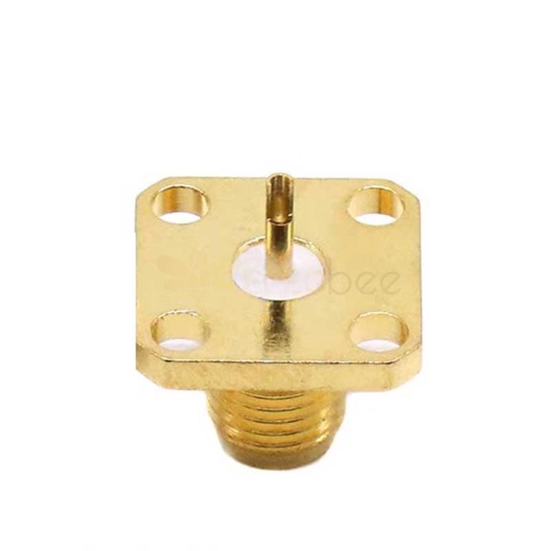 SMA Female Panel Mount Connector Female Straight 4 Holes Flange Solder Cup for Cable