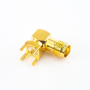 Angled DIP Type SMA Connector PCB Mount Female Jack