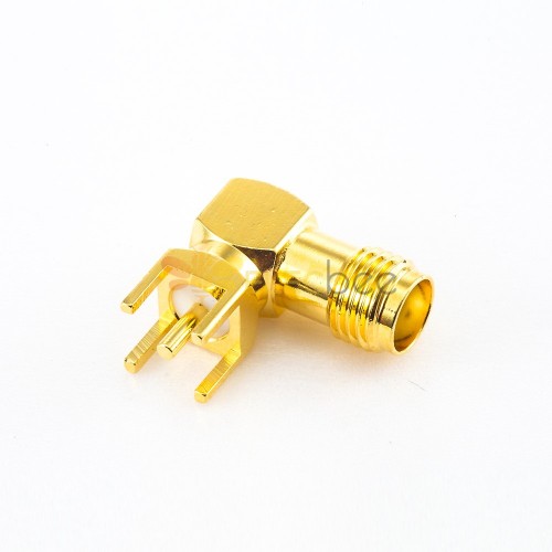 Angled DIP Type SMA Connector PCB Mount Female Jack