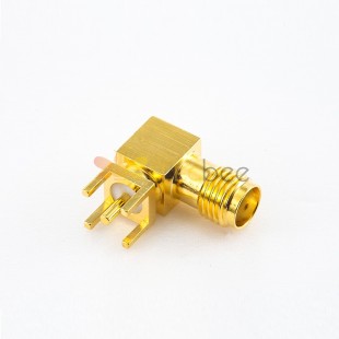 Angled DIP Type SMA Female Connector PCB Mount