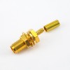 Cable Crimp for RG174/RG316/LMR100 SMA Connector Female 180 Degree Panel Mount Front Bulkhead