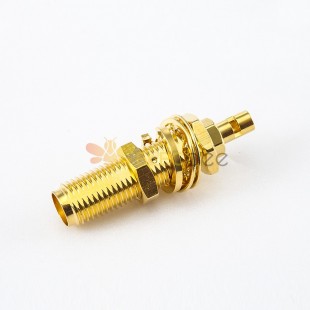 Cable SMA Connector Female 180 Degree Crimp With Solder for RG178/1.37mm/1.45mm Panel Mount Front Bulkhead