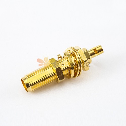 Cable SMA Connector Female 180 Degree Crimp With Solder for RG178/1.37mm/1.45mm Panel Mount Front Bulkhead