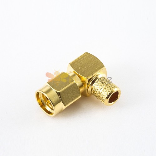 Connector SMA Male RG58 Male Right Angle Crimp for Cable