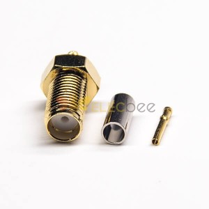 20pcs Crimp Type Connector SMA Female 180 Degree for RG316 Coaxial Cable