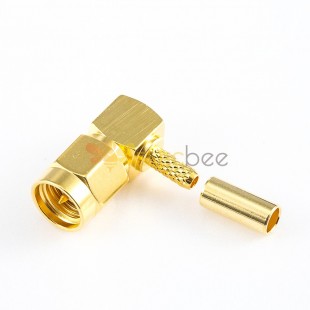 Crimp Type SMA Male Connector 90 Degree for RG174/RG316/LMR100