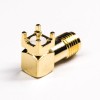 DIP Type SMA Connector 90 Degree Female Panel Mount Gold Plating