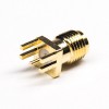 Edge Mount SMA Connector Straight Female Threaded Gold Plating for PCB Mount