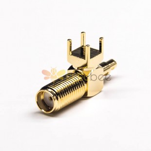 Female SMA Type Connector Through Hole Crimp Window Solder Gold Plating
