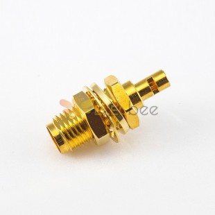 Front Bulkhead SMA Connector Female 180 Degree Crimp With Solder for RG178/1.37mm/1.45mm Panel Mount