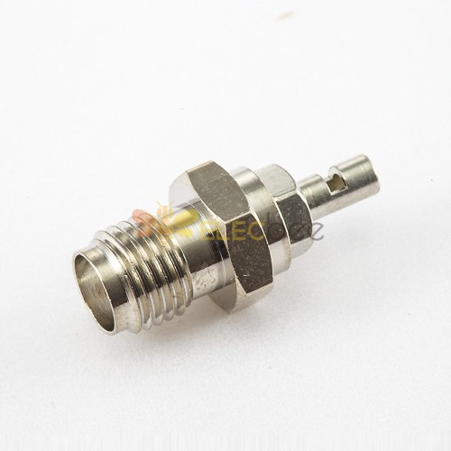 Front Bulkhead SMA Connector Female Straight Crimp With Solder for 1.13MM Cable Panel Mount