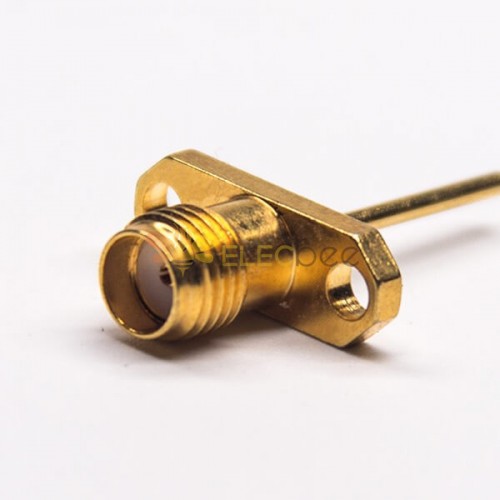 Gold Plated SMA Female Flange 2 Holes for PCB Mount
