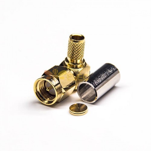 Male 90 Degree SMA Connector Right Angled Crimp Type for RG58 Cable